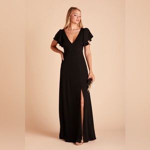 Birdy Grey Hannah Black Crepe Slit Dress